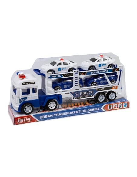 CAMION TRAILER POLICIA+4 COCHES BURBUJA