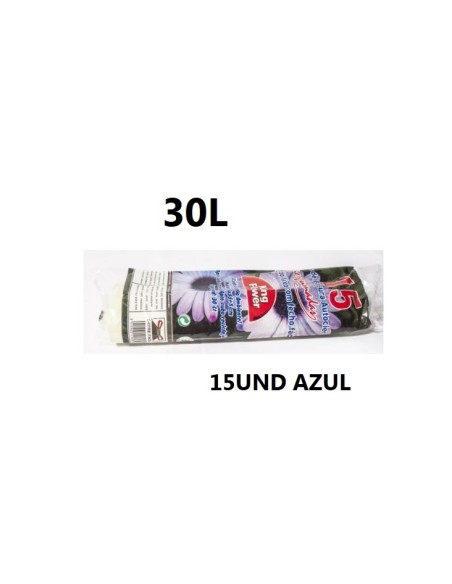 BOLSA BASURA AUTOCIERRE 15UD AZUL PERFUMADA