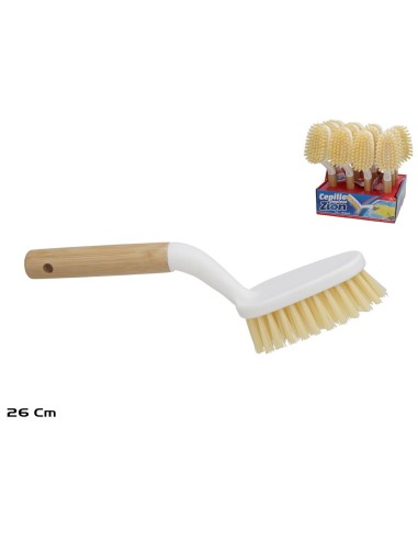 CEPILLO LIMPIEZA C/MANGO BAMBU ZION 26X6X7CM