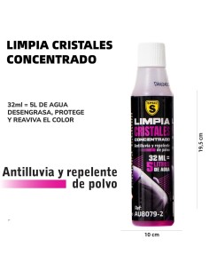 LIMPIACRISTALES CONCENTRADO ANTILLUVIA Y REPELENTE DE POLVO