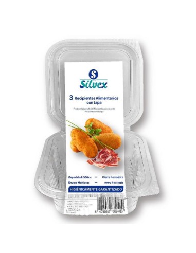 RECIPIENTE PLAST RECT 500CC TAPA L 3