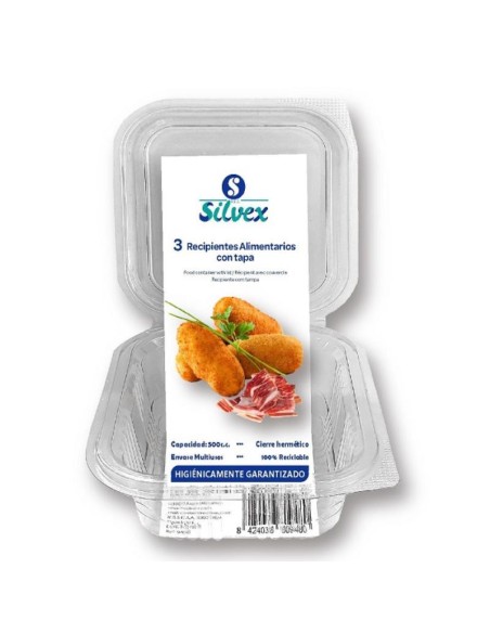 RECIPIENTE PLAST RECT 500CC TAPA L 3