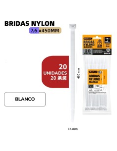 BRIDAS NYLON BLANCO 7.2*450mm