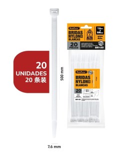 BRIDAS NYLON BLANCO 7.2*500mm