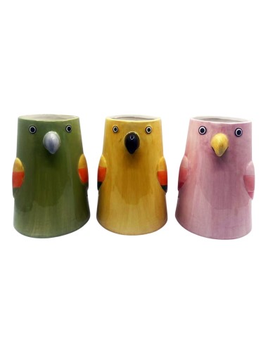 JARRON CERAMICA 19X16X22 PAJARO 3 SURT.