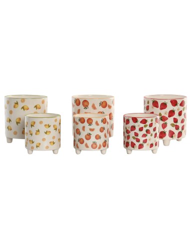 MACETERO SET 2 CERAMICA 13,5X13,5X15 FRUTAS 3 SURT
