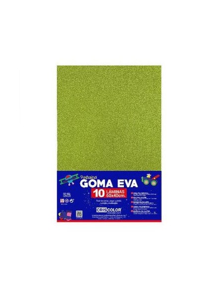 GOMA EVA VERDE PISTACHO PURPURINA 40x60CM  10UDS.
