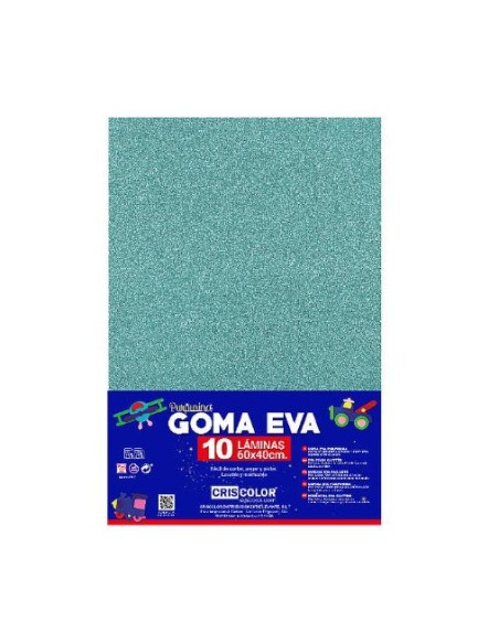 GOMA EVA VERDE AGUA PURPURINA 40X60CM
