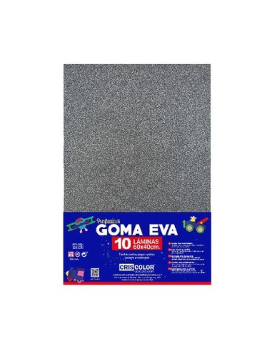 GOMA EVA GRIS PURPURINA 40X60 10UDS