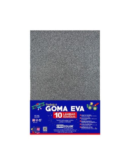 GOMA EVA GRIS PURPURINA 40X60 10UDS
