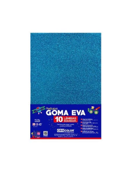 GOMA EVA AZUL PURPURINA 40X60CM 10UDS.