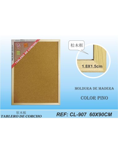 TABLERO CORCHO CL-907 60X90CM (6/12)