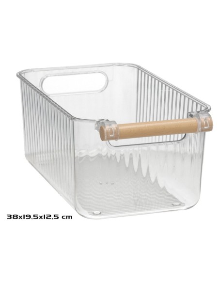BANDEJA ORGANIZADORA ASA MADERA 38X19,5X12,5CM TRA