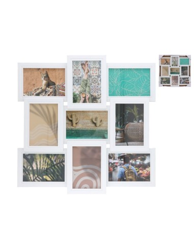 SET 9 MARCOS DE FOTOS 40X2CM BLANCO