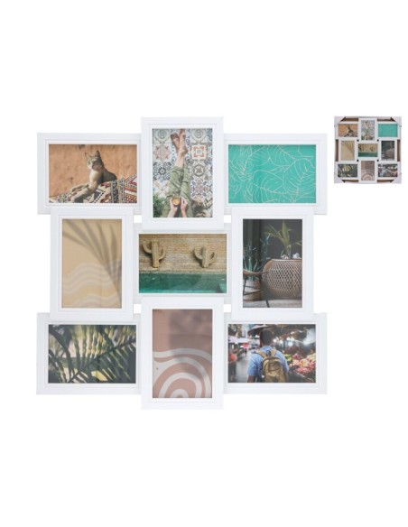 SET 9 MARCOS DE FOTOS 40X2CM BLANCO