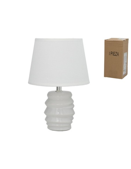 LAMPARA MESA BLANCA LOLYSA 18X27CM