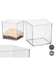 JARRON CUADRADO ACRILICO 15X15CM