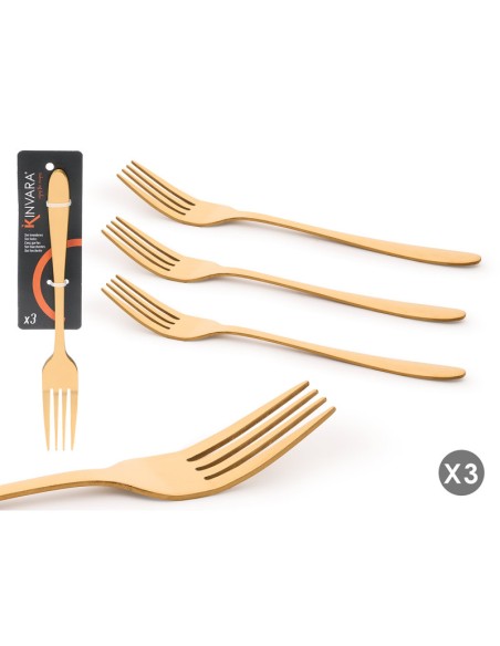 SET 3 TENEDORES DORADOS