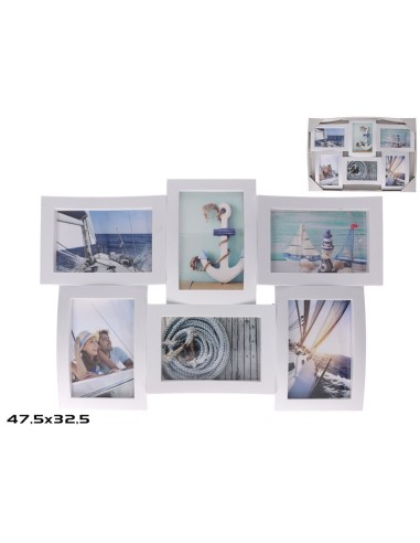 PORTAFOTOS MULTIPLE 6 FOTOS 47,5X32,5 CM