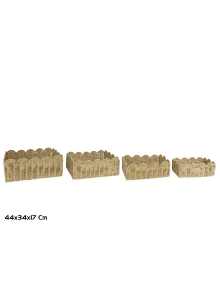 CESTAS X4 ELOISA 44X34X17CM NATURAL