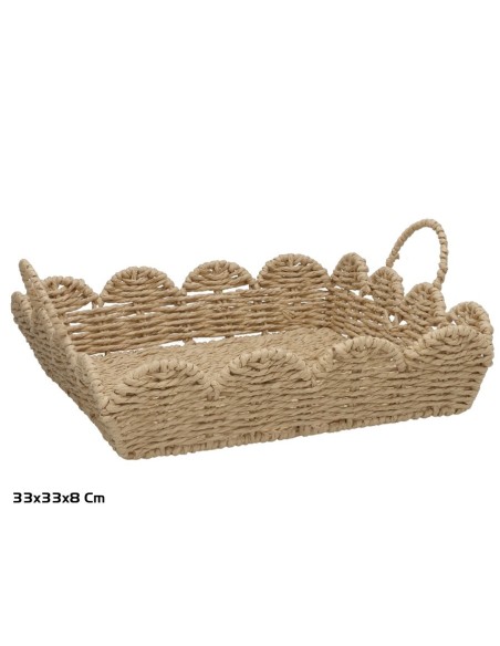CESTA C/ASAS ELOISA 33X33X8CM NATURAL