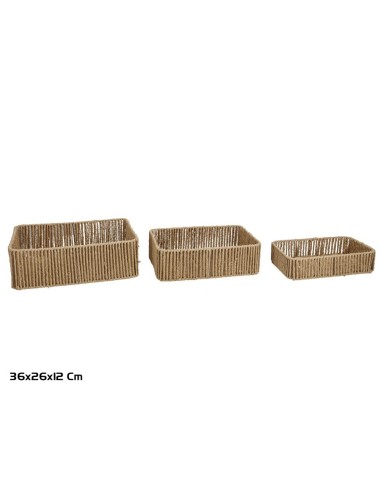 CESTAS X3 PALOMA 36X26X12CM NATURAL