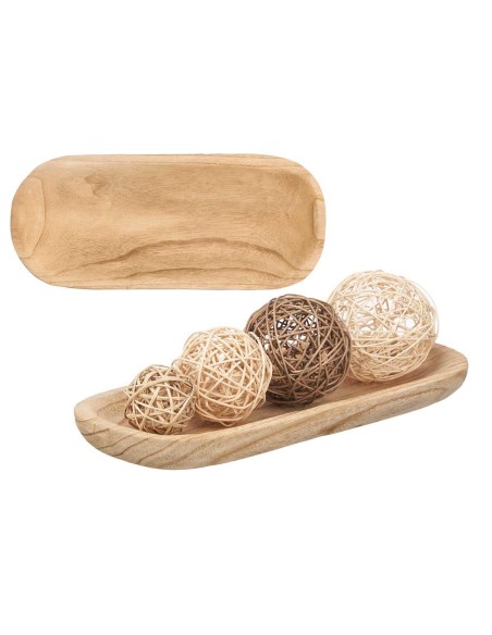 CENTRO DECOR MADERA QUEMADA OVALADA MED