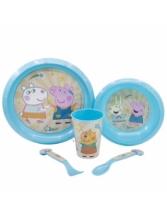 SET EASY 5 PCS (PLATO, CUENCO, VASO 260 ML Y CUBIERTOS) EN