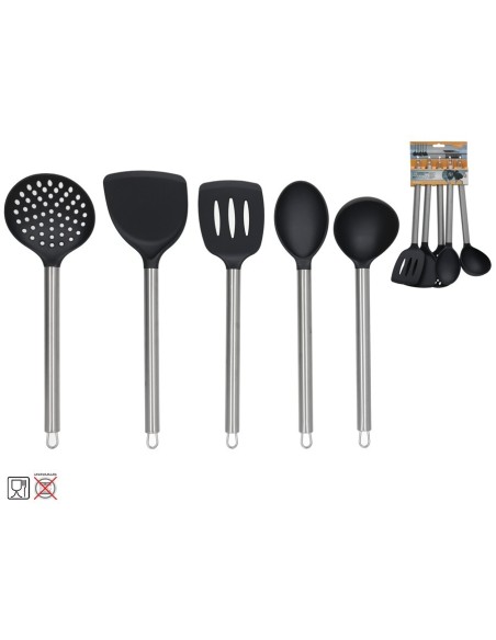 SET 5 UTENSILIOS COCINA ACERO INOX ARZA 30X8X3CM