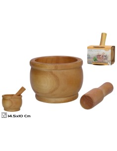 MORTERO MADERA CON MANGO PAKY 14,5X10CM