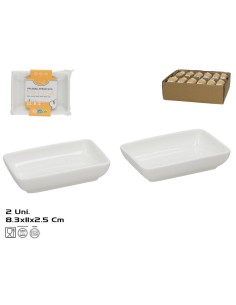 SALSERA APERITIVO  X2 MELISA 11X8,3X2,5CM BLANCO