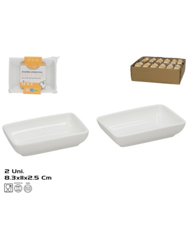 SALSERA APERITIVO  X2 MELISA 11X8,3X2,5CM BLANCO