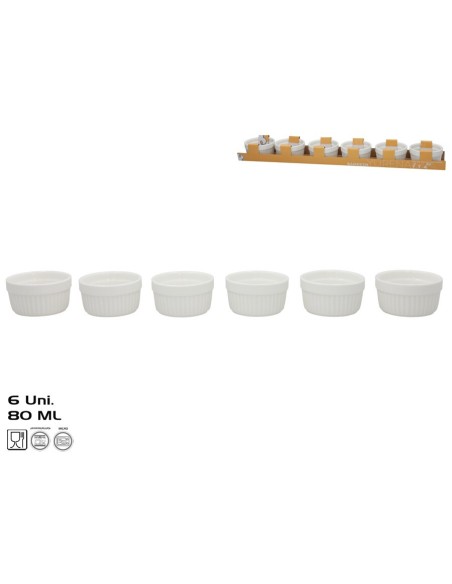 RAMEKIN X6 YURENA 80ML 7X7X4CM BLANCO