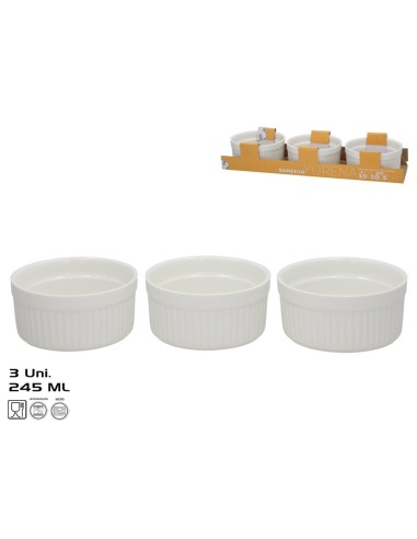 RAMEKIN X3 YURENA 245ML 10X10X5CM BLANCO