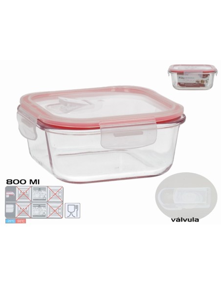 FIAMBRERA TOKIO VALVULA 800ML CUADRADA