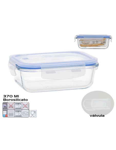 FIAMBRERA BOROSILICATO OSLO VALVULA 370ML RECTANGU