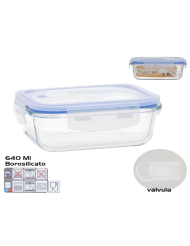 FIAMBRERA BOROSILICATO OSLO VALVULA 640ML RECTANGU