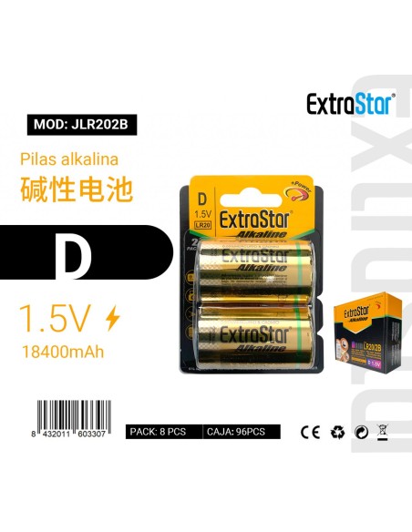 PILAS (EXTRASTAR) ALCA LR20D BLI 2 PZS CJ96