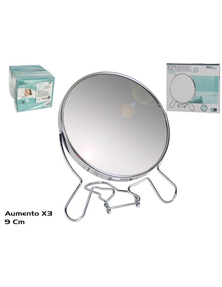 ESPEJO CRIS DOBLE CARA 9CM AUMENTO X3