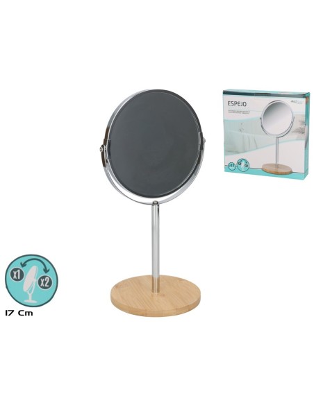 ESPEJO MAQUILLAJE 2X 15CM BAMBU