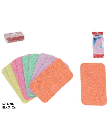 SET 10 MINI PAÑOS MICROFIBRA JUCAR 12X7CM 5 COLORE