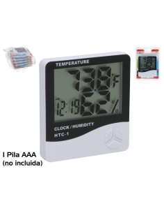 RELOJ TERMOMETRO/HIGOMETRO 10X9.5X2 BLANCO