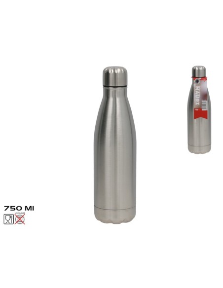 BOTELLA AGUA ACERO INOX MAURI 500ML PLATA