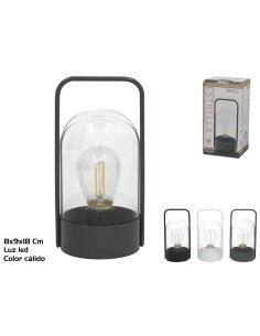 LAMPARA METAL C/ASA LED CALIDA ESTRELLA 9X8X18CM 3