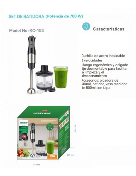 SET DE BATIDORA 700W KC-153