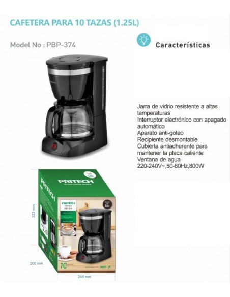 CAFETERA PARA 10 TAZAS PBP-374