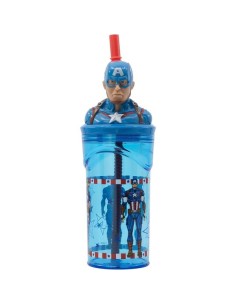 VASO 3D 360 ML. AVENGERS INVINCIBLE FORCE CAPITAN AMERICA
