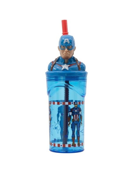 VASO 3D 360 ML. AVENGERS INVINCIBLE FORCE CAPITAN AMERICA