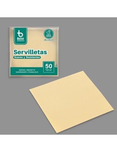 S/50 SERVILLETA CREMA P-P 40X40 CM