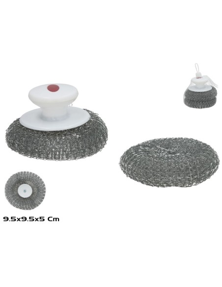 SET 2 ESTROPAJOS METAL C/MANGO 9.5X5CM